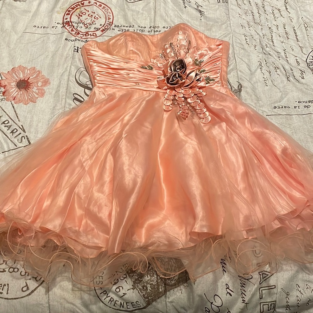 Cute Peachy Pink Prom Dress